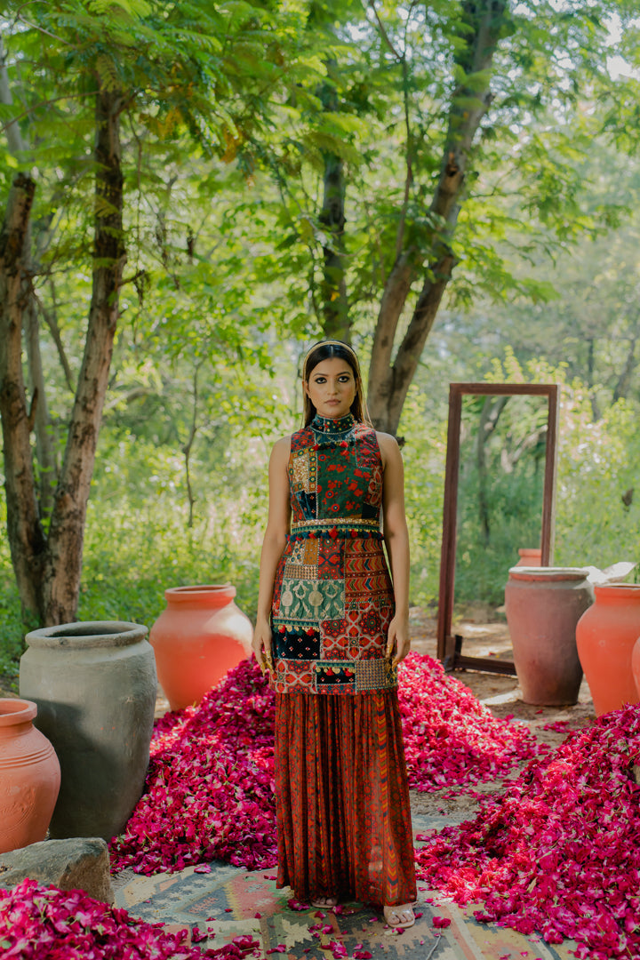 Meraki Patchwork Kurta With Sharara
