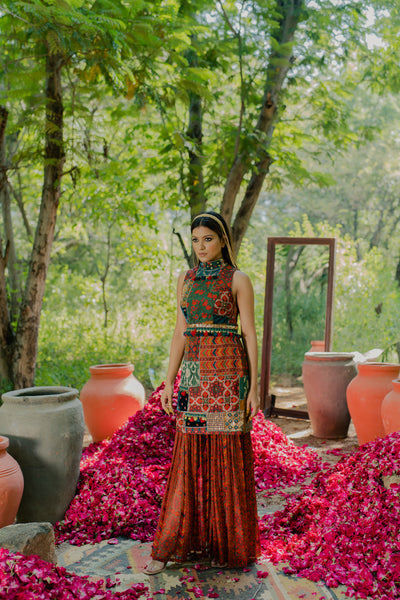 Meraki Patchwork Kurta With Sharara