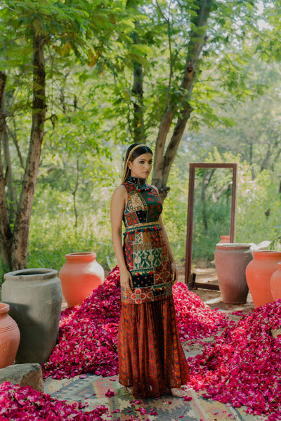 Meraki Patchwork Kurta With Sharara