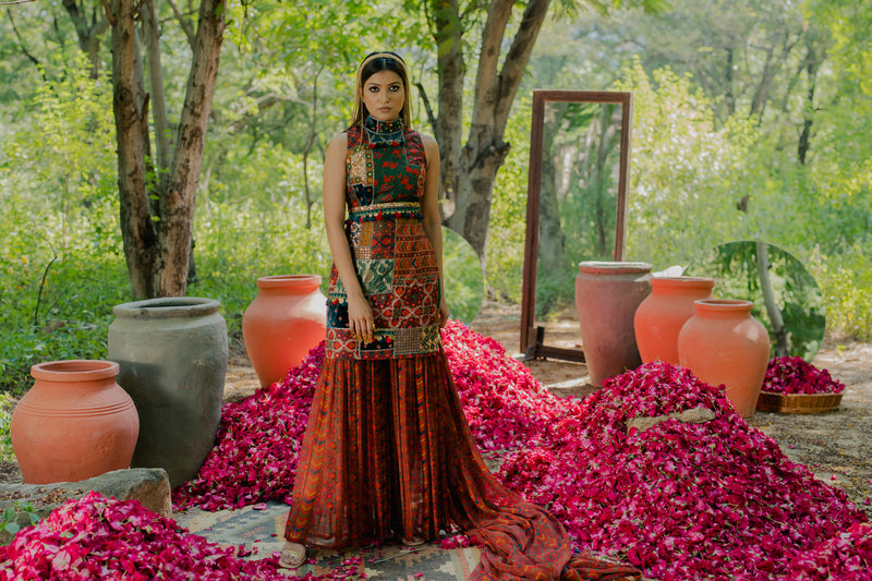 Meraki Patchwork Kurta With Sharara
