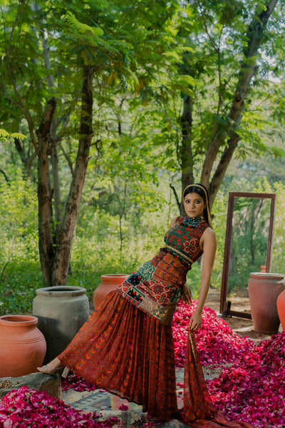 Meraki Patchwork Kurta With Sharara