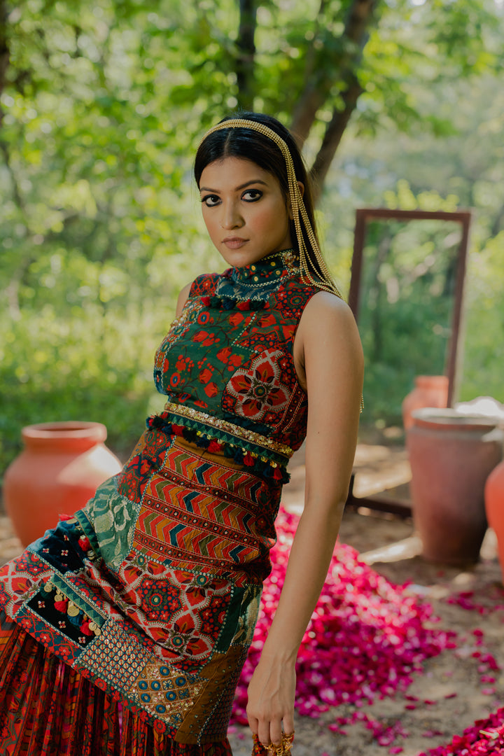 Meraki Patchwork Kurta With Sharara