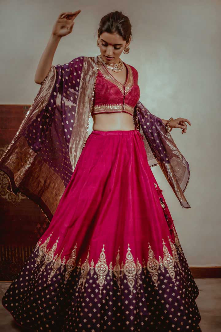 Perfect Purple Colored Floral Embroidered Banglori Silk Bollywood Lehenga  Choli Dupatta Set - Tulsi Art - 2677682